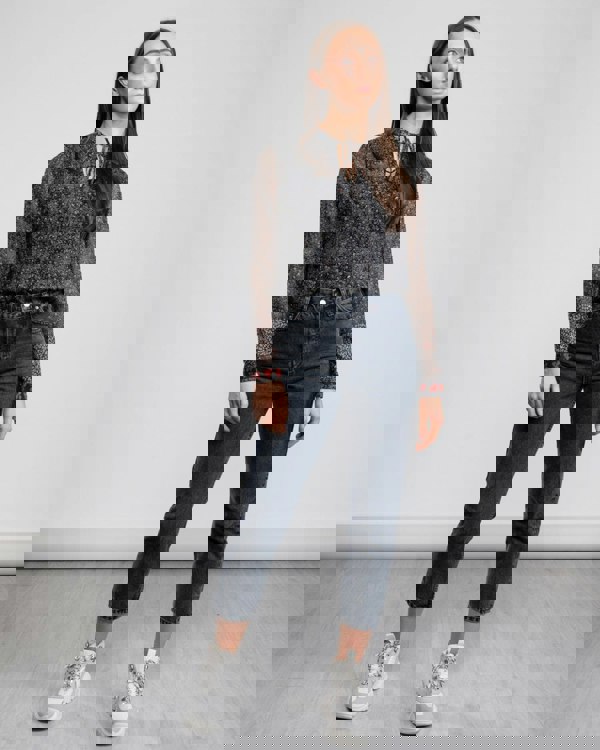 Great Plains Scatter Floral Neck Tie Womens Shirt