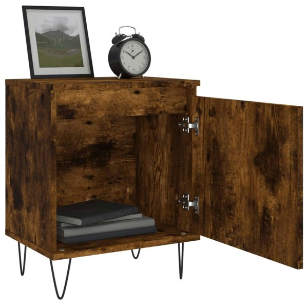 Berkfield Bedside Cabinets 2 pcs Smoked Oak 40x30x50 cm Engineered Wood