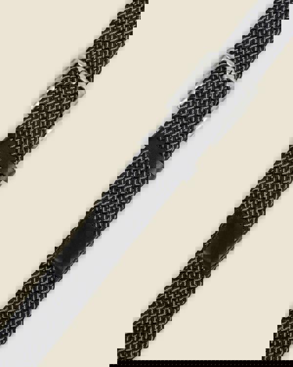 Larsson & Co Turku - Navy & White Stitch Detail Woven Casual Stretch Belt