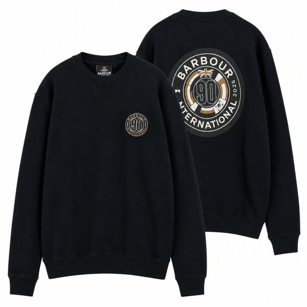 Barbour International 90th Anniversary Graphic Sweatshirt Black