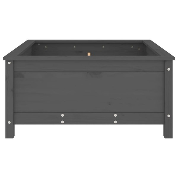 Berkfield Garden Planter Grey 82.5x82.5x39 cm Solid Wood Pine
