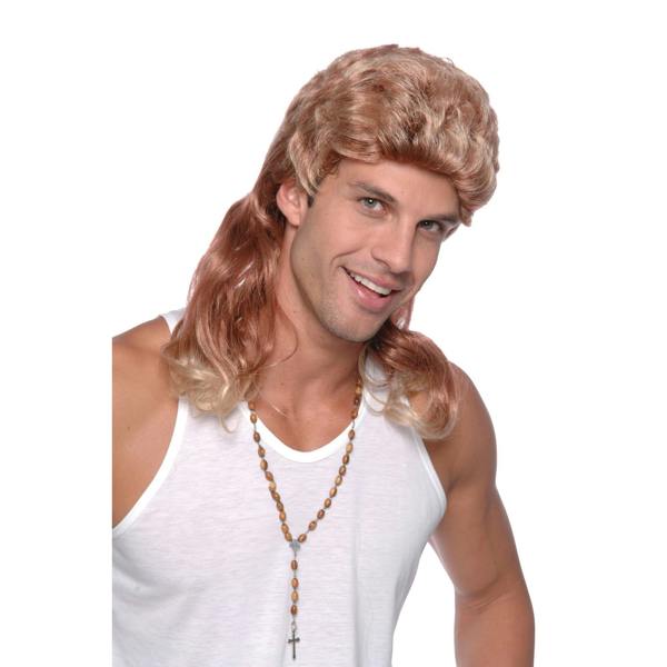 Bristol Novelty Mens Two Tone Mullet Wig - Blond/Brown - 