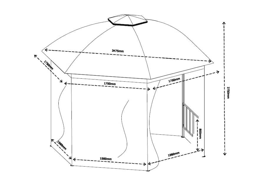 Glendale Hexagon 1.75m x 1.75m Gazebo The Garden Furniture Shop