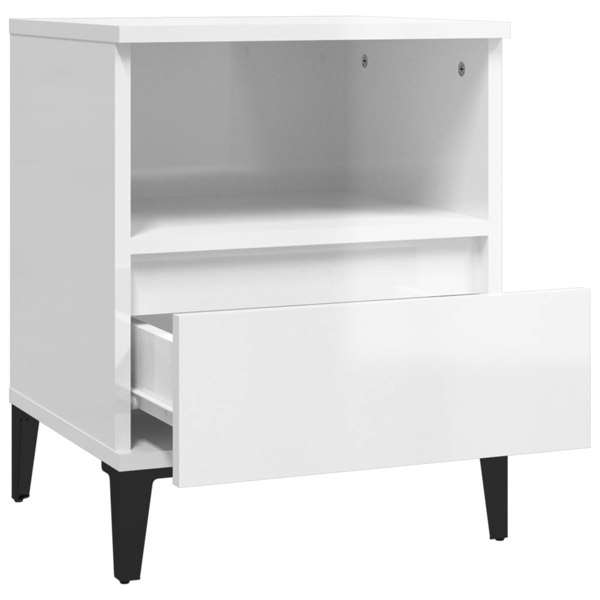 Berkfield Bedside Cabinets 2 pcs High Gloss White 40x35x50 cm