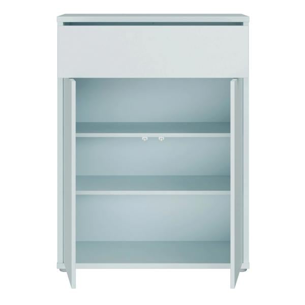 Furniture To Go Alice Springs Shoe Cabinet with 2 Doors Push-to-Open & 1 Drawer Push-to-Open in Light Grey