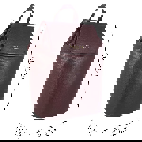 Assots London 'JERMYN' Classic Burgundy Full Grain Leather Flap-over Backpack