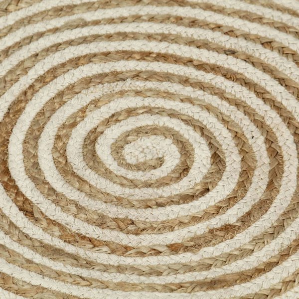 Berkfield Handmade Rug Jute with Spiral Design White 90 cm