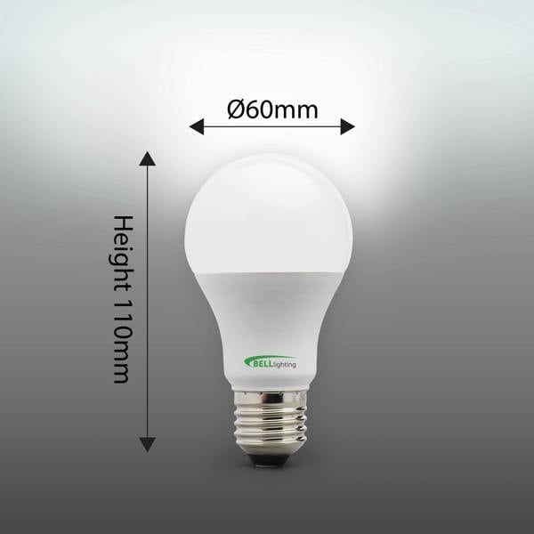 BELL Lighting E27 LED Classic GLS Bulbs 8.1W , 60W Equivalent , Natural White 4000K , Non-Dimmable Energy Saving