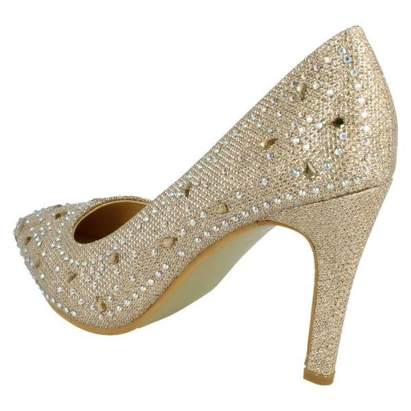 Anne Michelle Ladies Anne Michelle Diamante Detail Court Shoes