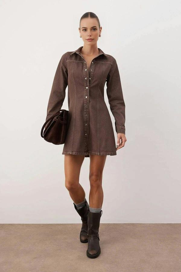 WOVCOR Mini Denim Dress