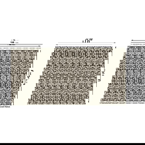 WFS6015 - Antique French Floral Tiles Floor Stickers 120cm x 60 cm