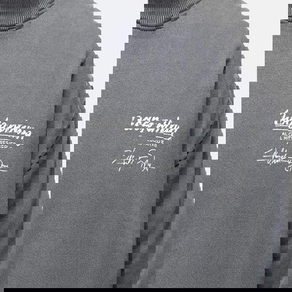 Good For Nothing Grey Graphic Back Print Crew Neck Sweatshirt - Grey Image 3