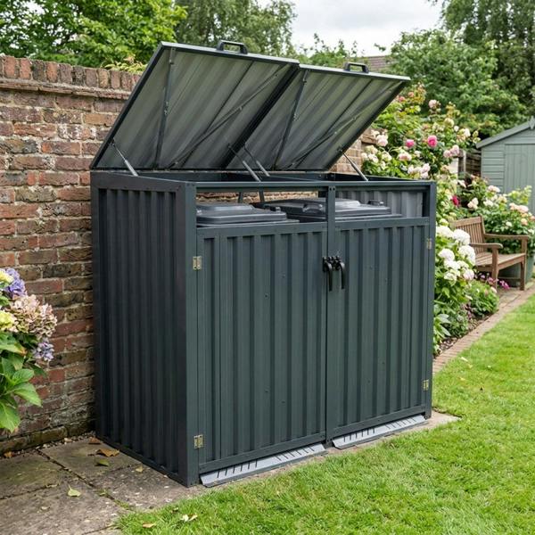 Nicoman Outdoor Metal Garbage Bin Shed