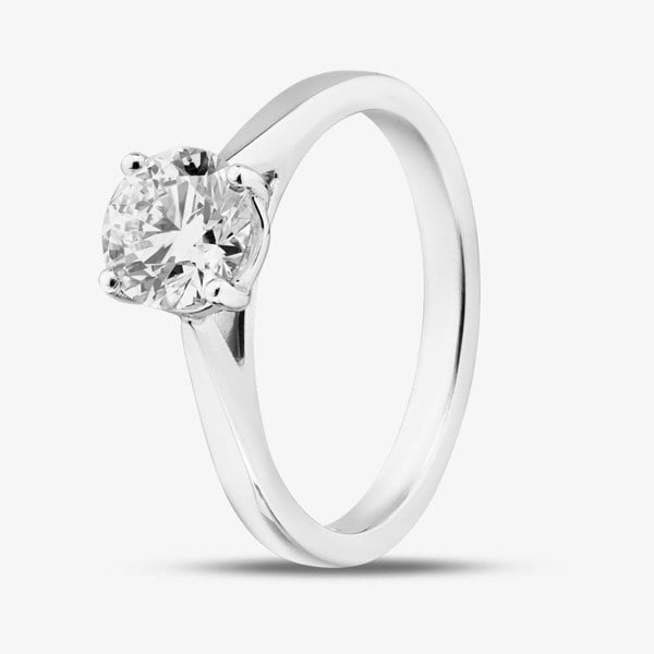 T. H. Baker Platinum Certified Lab Grown 1.01ct Brilliant Cut Diamond Solitaire Ring 015MT-P002