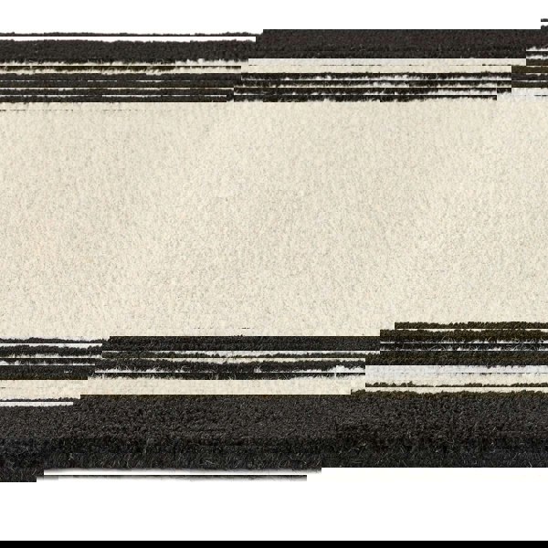 The Rugs Piper Wool Rug – Modern Black & Cream