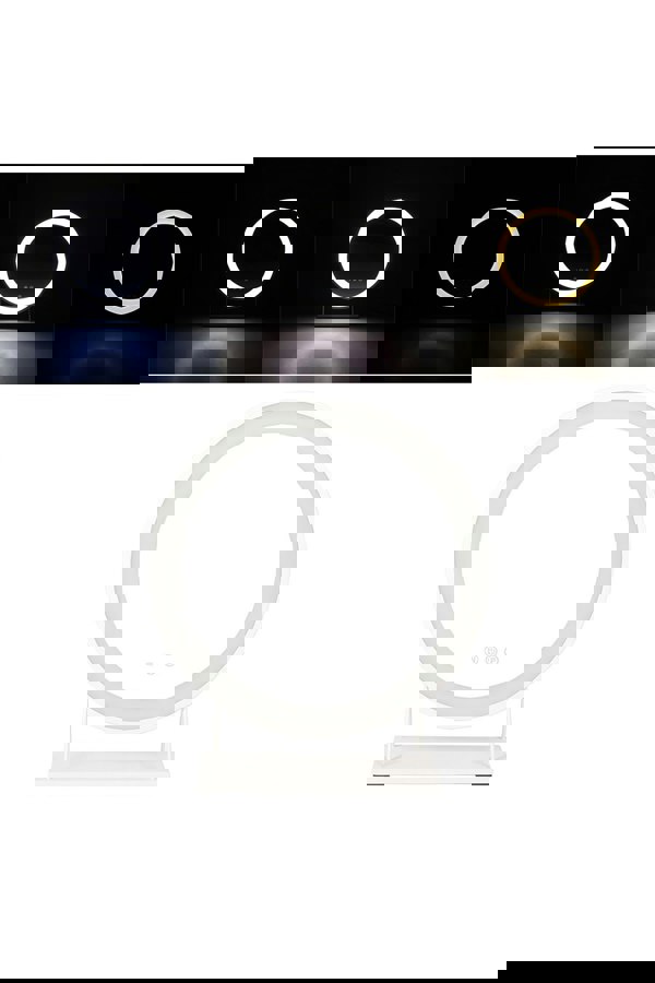 Living and Home Hollywood Makeup Mirror 3 Color Modes with LED Lights Desktop Round Vanity Mirror