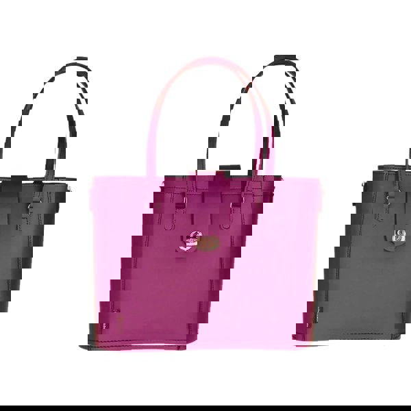 Zatchels Leather Mini Twist Lock Shopper Bag - Magenta