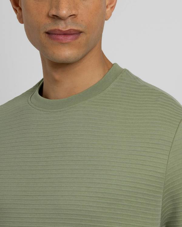 Steel & Jelly Windus - Horizontal Striped Rib Texture T-Shirt