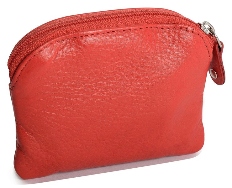 SADDLER Compact Leather Zip-Top Coin Purse "Molly" – Handmade by Saddler | RFID Protected & Gift Boxed | With Front Pocket & Interior Key Ring