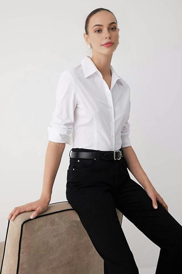 WOVCOR Waist-Fitting Cotton Woven Shirt