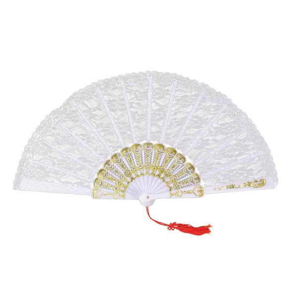 Bristol Novelty Lace Fan - White - 
