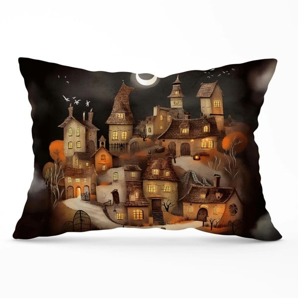 Warren Reed Spooky Halloween Village Cushions