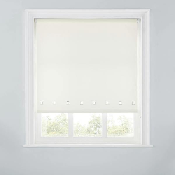 A.Unique Home Trimmable Square Eyelet Roller Blind - 2FT - CREAM - 60cm(W)x170cm(L)