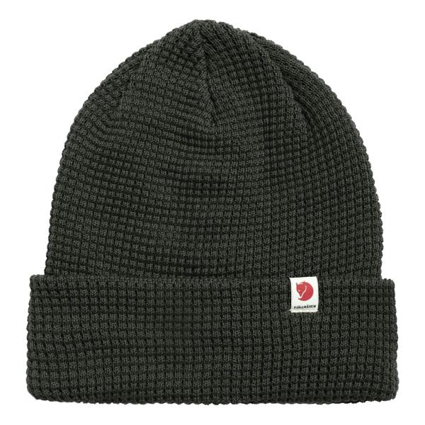 Front view of Fjallraven Tab Beanie for Men in Dark Grey