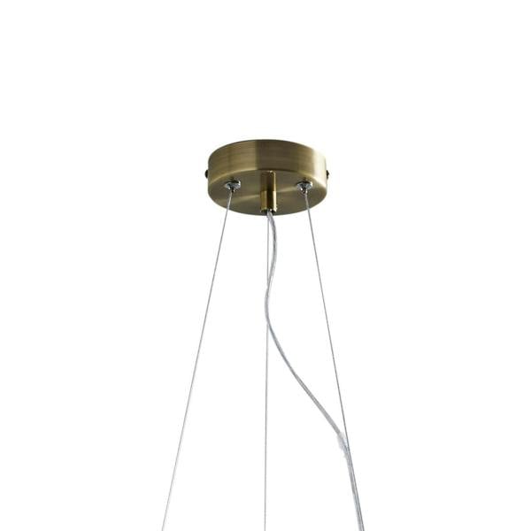 Pagazzi Lighting Onega 3 Light Antique Brass & Glass Pendant Ceiling Light