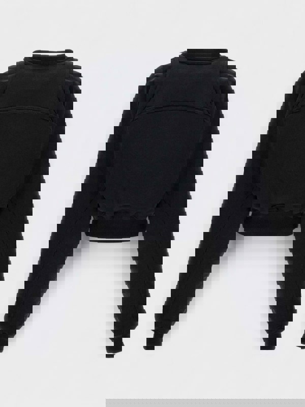 Off-White Off Stamp Round Crop Crewneck Black White