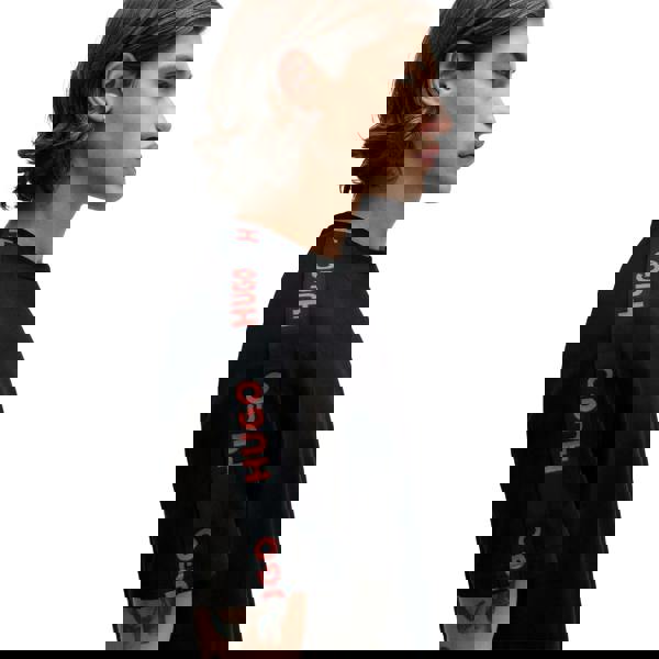 Hugo Mens Sporty Tape Logo T-Shirt - Black - 