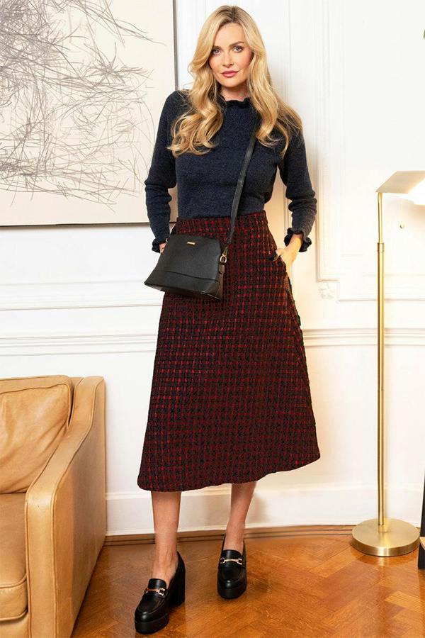HotSquash A-Line Midi Skirt With Pockets