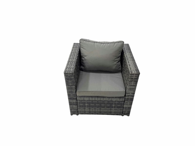 Fimous Rattan garden furniture Patio Furniture Sets with Dining Table Chair Side Table Dark Grey Mixed