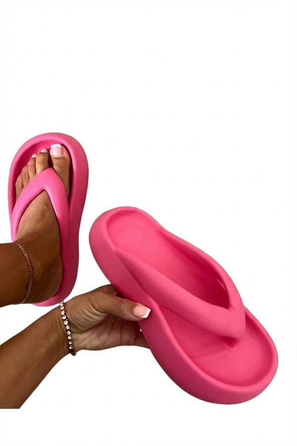 Cora Chunky Platform Flip-flops Sandals - Fuschia_wb