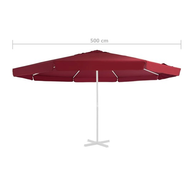 Berkfield Replacement Fabric for Outdoor Parasol Bordeaux Red 500 cm