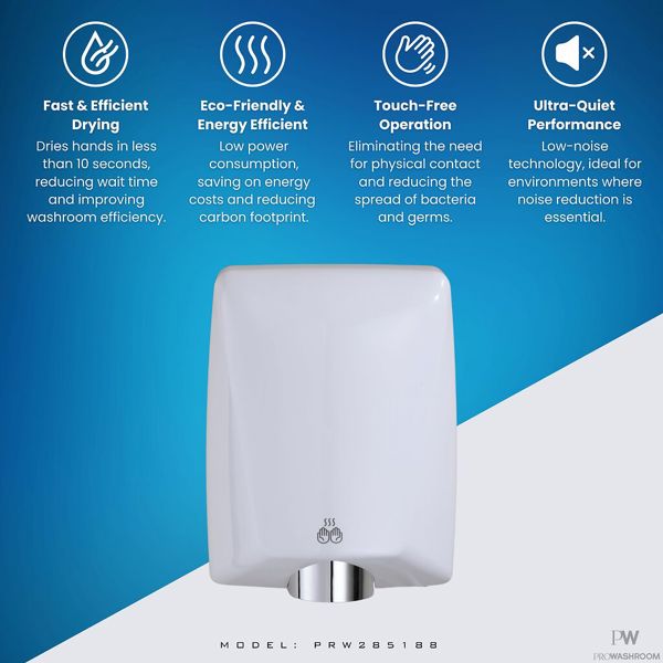 ProWashroom Pro Washroom Bathroom Hand Dryer 1600w ABS