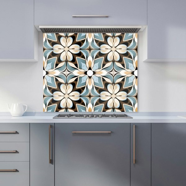 Warren Reed - Designer Beige And Brown Abstract Pattern Kitchen Splashback