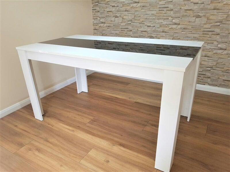 Kosy Koala Dining Table Wood Kitchen Place for 4 Seats, Dining Table Only (White and Black H 75 x L 117 x W 77 cm)