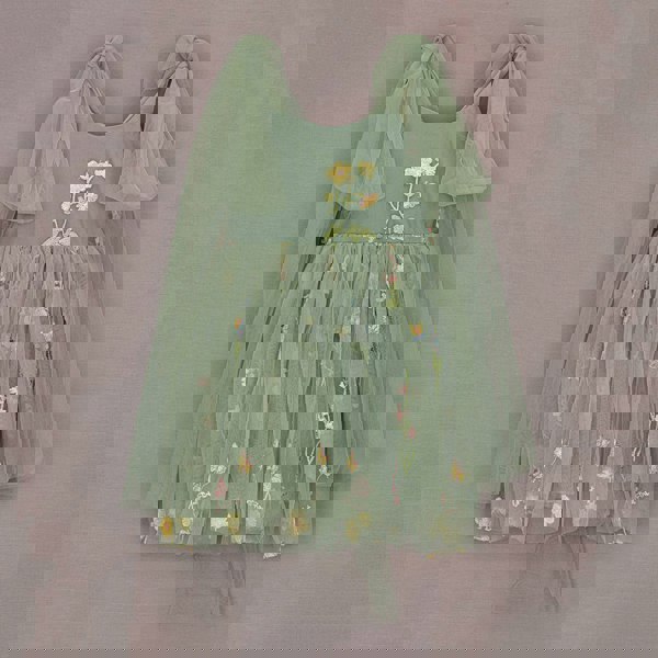 Sage Green Embroidery Dress