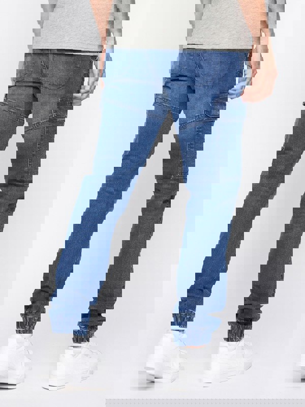Crosshatch Malimore Cargo Cuff Jeans Stone Wash