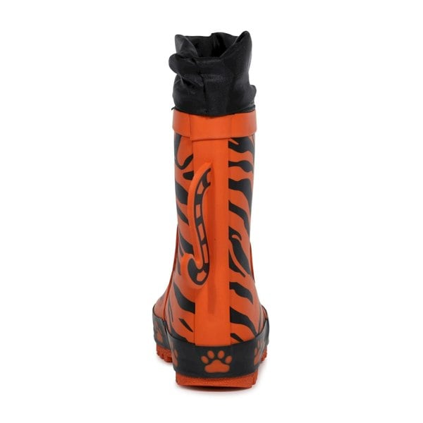 Regatta Childrens/Kids Mudplay Tiger Print Wellington Boots - Blaze Orange