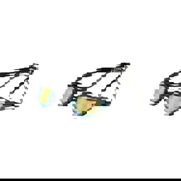 Aquafeel Speedblue Mirrored Swim Goggles with black frame and gold lenses