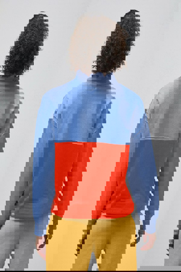 ENORSIA Colour Block LS High Neck Sweatshirt