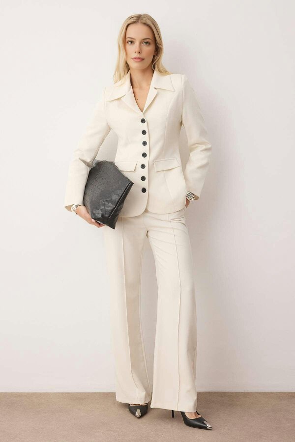 WOVCOR 2-Piece Woven Blazer Jacket and Trousers Set