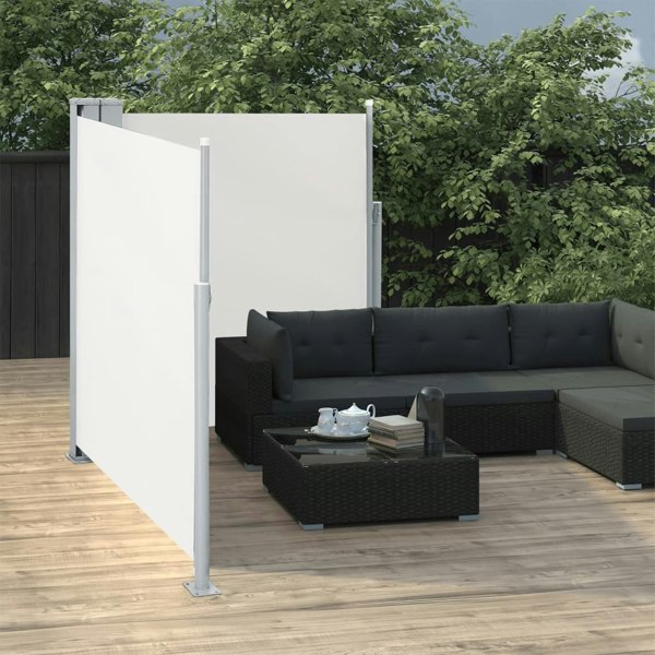 Berkfield Retractable Side Awning Cream 140x600 cm