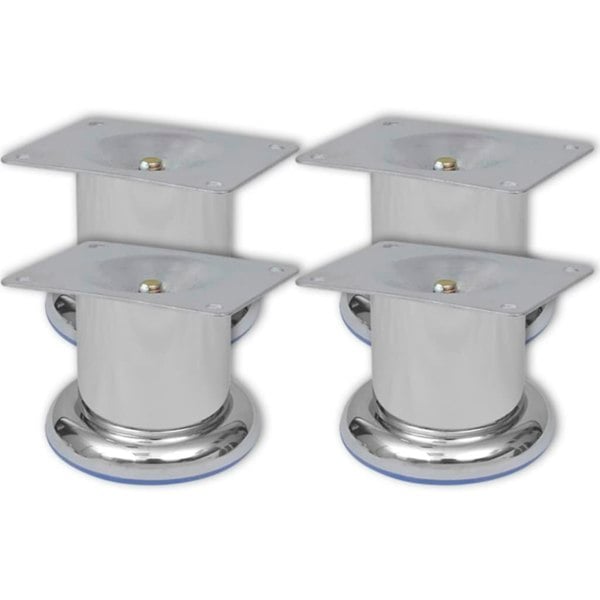 Berkfield 4 Round Sofa Legs Chrome 60 mm