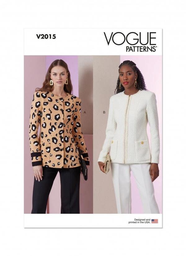 Vogue Sewing Pattern 2015, Jackets for Women, B5 (8-10-12-14-16) - Intermediate