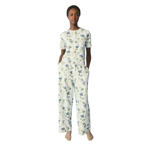 Cath Kidston Womens Rose Pointelle Long Pyjama Set - Blue