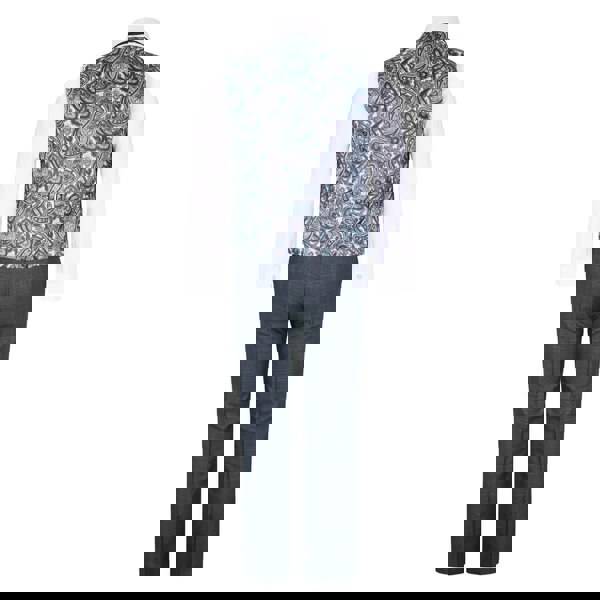 Rear of waistcoat and trousers