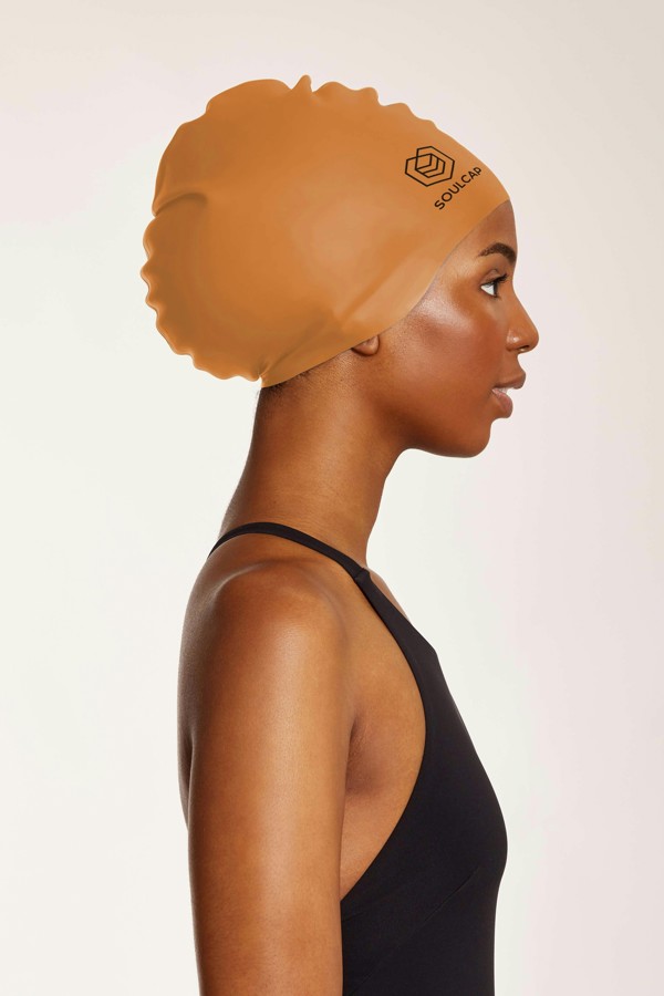SOUL CAP Large Swim Cap for Long Hair - L - Desert Sun